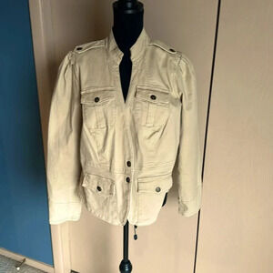 Tan cargo style jacket.